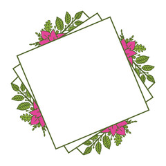 Vector illustration beautiful bloom wreath frame hand drawn