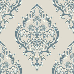 Vector damask seamless pattern element. Classical luxury old fashioned damask ornament, royal victorian seamless texture for wallpapers, textile, wrapping. Exquisite floral baroque template.