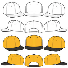 SNAPBACK Cap Fashion flat vector mockup design