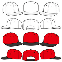 SNAPBACK Cap Fashion flat vector mockup design