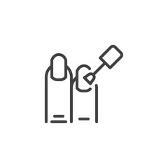 Fingers nails manicure line icon. linear style sign for mobile concept and web design. Nail varnish brush outline vector icon. Symbol, logo illustration. Pixel perfect vector graphics