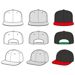 SNAPBACK Cap Fashion flat vector mockup design