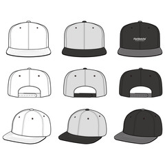 SNAPBACK Cap Fashion flat vector mockup design