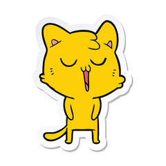 sticker of a cartoon cat singing