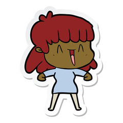 sticker of a cartoon woman