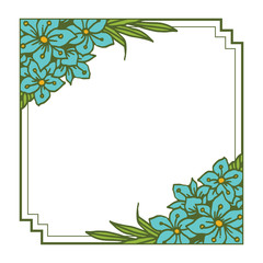 Fototapeta na wymiar Vector illustration elegant leaf floral frame hand drawn