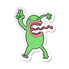 sticker of a cartoon crazy frog