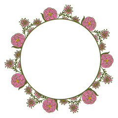 Vector illustration shape style floral frame hand drawn