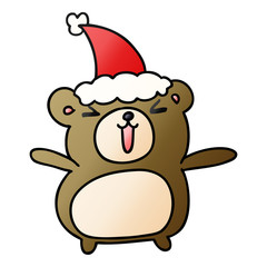 christmas gradient cartoon of kawaii bear