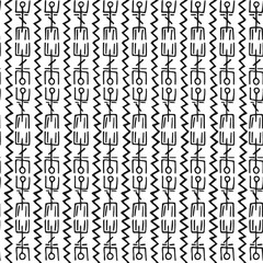Black and white tribal seamless pattern. Black and white ethnic drawings. Vector illustration.