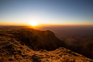sunset in the mountains