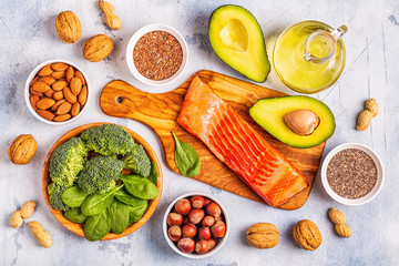 Animal and vegetable sources of omega-3 acids.