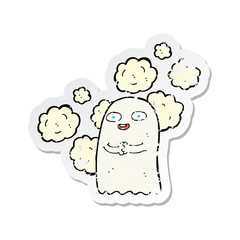 retro distressed sticker of a cartoon ghost