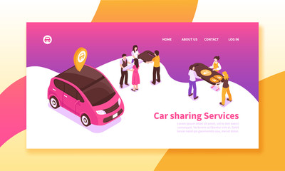 Car Sharing Horizontal Banner