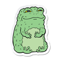 sticker of a cartoon smug toad