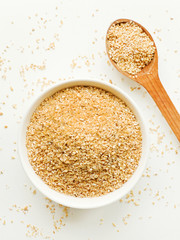 Bowl with wheat groats