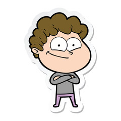 Obraz premium sticker of a cartoon happy man