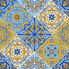 Portuguese azulejo ceramic tile pattern.