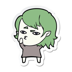 sticker of a cartoon vampire girl