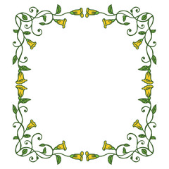 Fototapeta premium Vector illustration very beautiful colorful floral frame hand drawn