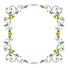 Vector illustration very beautiful colorful floral frame hand drawn