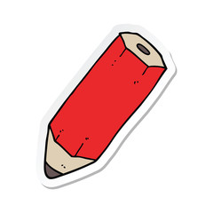sticker of a cartoon pencil