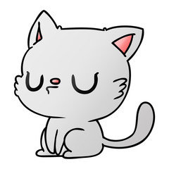 gradient cartoon of cute kawaii cat
