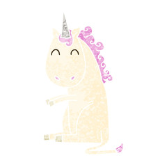 quirky retro illustration style cartoon unicorn