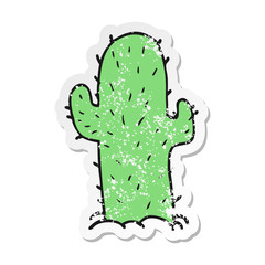 retro distressed sticker of a cartoon cactus
