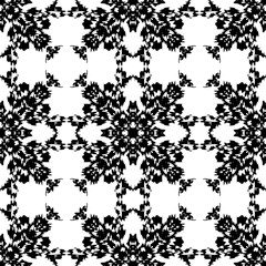 Black and White Seamless Ethnic Pattern. Tribal - 251963610