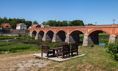 View to brick bridge.