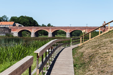 View to brick bridge.