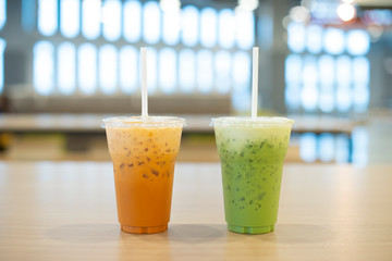 milk tea with blur background