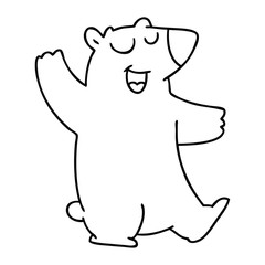 quirky line drawing cartoon wombat