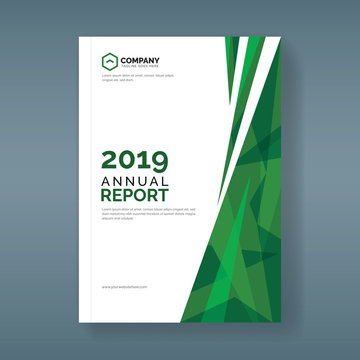 Annual Report Template With Abstract Green Geometric Shapes