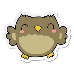 sticker of a cute cartoon owl