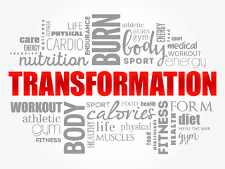 Fototapeta premium TRANSFORMATION word cloud, fitness, sport, health concept