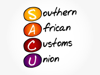 SACU - Southern African Customs Union acronym, concept background