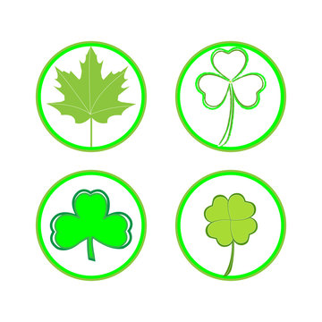 Vector set of clover icons on white background