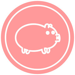 fat pig circular icon