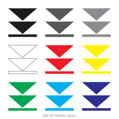 Arrow Set icons with nine Color Variations of flat style. Vector illustration.