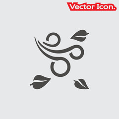 wind icon isolated sign symbol and flat style for app, web and digital design. Vector illustration.