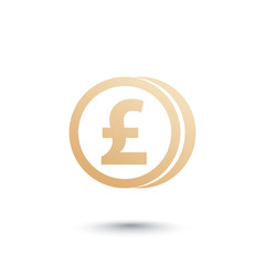 Pound coin icon on white