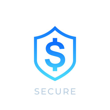 Shield and dollar vector icon