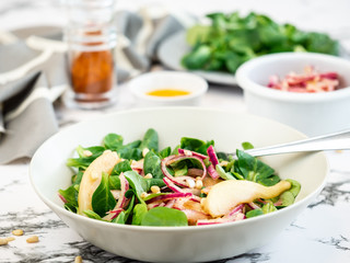 pear salad in a plate