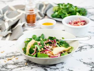 pear salad in a plate