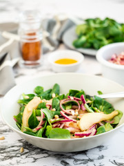 pear salad in a plate