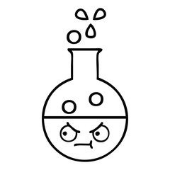 line drawing cartoon test tube