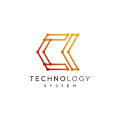 CK initial Logo design template vector illustration