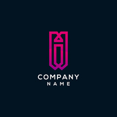 I modern line Letter logo design template